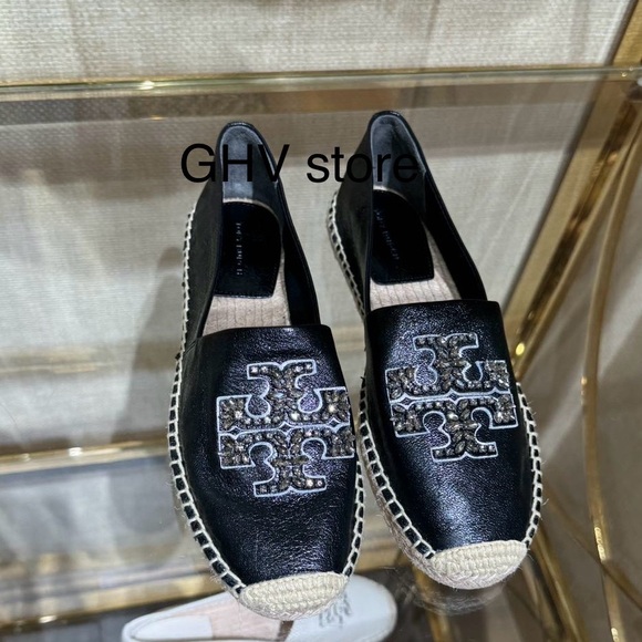 Tory Burch Embellished Black Espadrilles - Picture 2 of 4